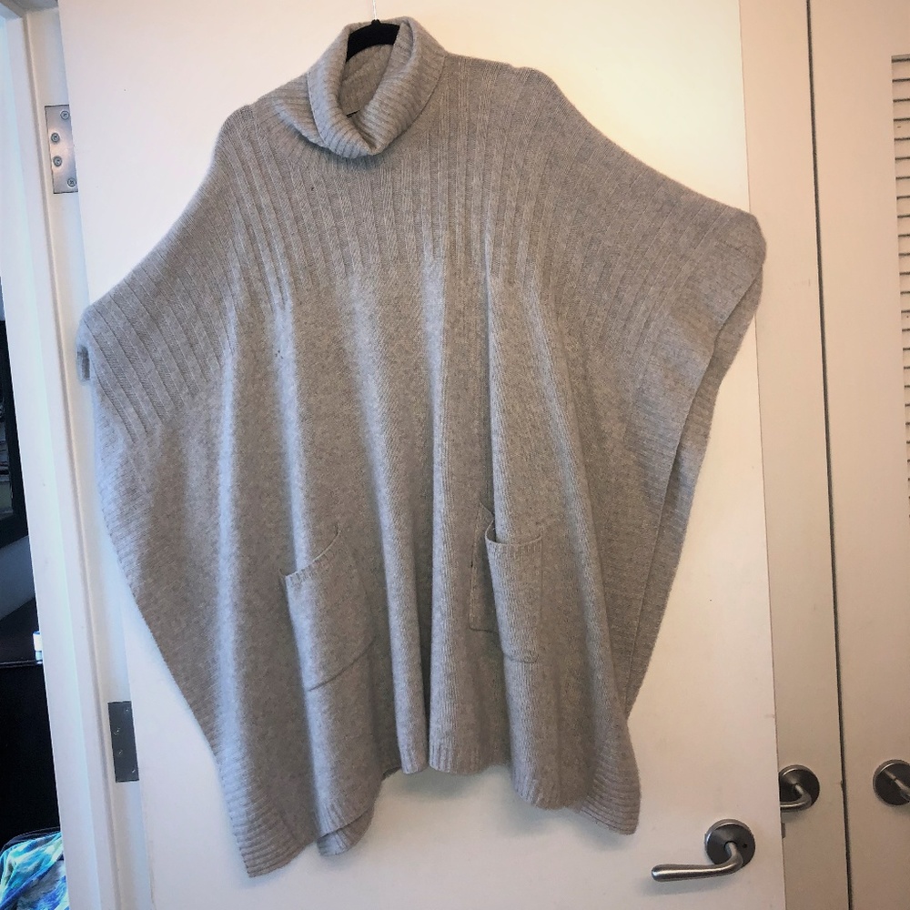 Saks Fifth Avenue Gray Turtle Neck Poncho